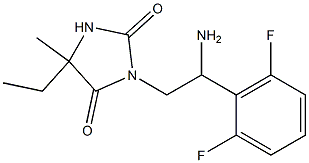 3-[2-amino-2-(2,6-difluorophenyl)ethyl]-5-ethyl-5-methylimidazolidine-2,4-dione 구조식 이미지