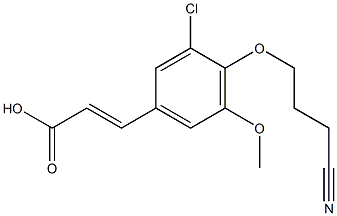 3-[3-chloro-4-(3-cyanopropoxy)-5-methoxyphenyl]prop-2-enoic acid 구조식 이미지