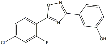 3-[5-(4-chloro-2-fluorophenyl)-1,2,4-oxadiazol-3-yl]phenol 구조식 이미지