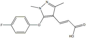 3-[5-(4-fluorophenoxy)-1,3-dimethyl-1H-pyrazol-4-yl]prop-2-enoic acid 구조식 이미지