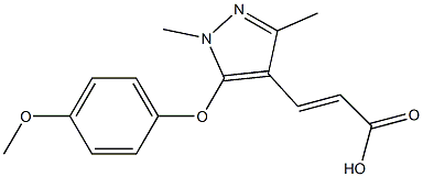 3-[5-(4-methoxyphenoxy)-1,3-dimethyl-1H-pyrazol-4-yl]prop-2-enoic acid Structure