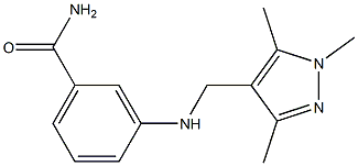 3-{[(1,3,5-trimethyl-1H-pyrazol-4-yl)methyl]amino}benzamide Structure