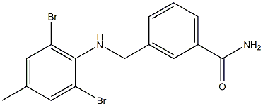 3-{[(2,6-dibromo-4-methylphenyl)amino]methyl}benzamide 구조식 이미지