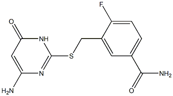 3-{[(4-amino-6-oxo-1,6-dihydropyrimidin-2-yl)sulfanyl]methyl}-4-fluorobenzamide Structure