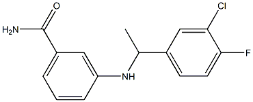 3-{[1-(3-chloro-4-fluorophenyl)ethyl]amino}benzamide 구조식 이미지