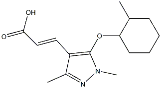 3-{1,3-dimethyl-5-[(2-methylcyclohexyl)oxy]-1H-pyrazol-4-yl}prop-2-enoic acid 구조식 이미지
