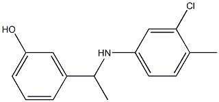 3-{1-[(3-chloro-4-methylphenyl)amino]ethyl}phenol Structure