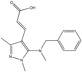 3-{5-[benzyl(methyl)amino]-1,3-dimethyl-1H-pyrazol-4-yl}prop-2-enoic acid 구조식 이미지