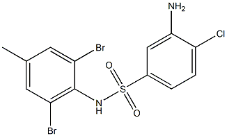 3-amino-4-chloro-N-(2,6-dibromo-4-methylphenyl)benzene-1-sulfonamide 구조식 이미지