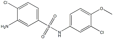 3-amino-4-chloro-N-(3-chloro-4-methoxyphenyl)benzene-1-sulfonamide 구조식 이미지