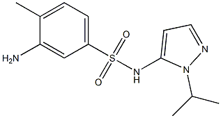 3-amino-4-methyl-N-[1-(propan-2-yl)-1H-pyrazol-5-yl]benzene-1-sulfonamide 구조식 이미지