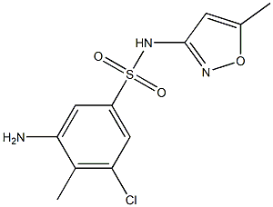 3-amino-5-chloro-4-methyl-N-(5-methyl-1,2-oxazol-3-yl)benzene-1-sulfonamide 구조식 이미지