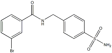 3-bromo-N-[(4-sulfamoylphenyl)methyl]benzamide Structure