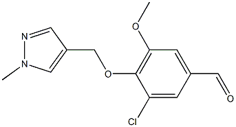 3-chloro-5-methoxy-4-[(1-methyl-1H-pyrazol-4-yl)methoxy]benzaldehyde Structure