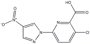3-chloro-6-(4-nitro-1H-pyrazol-1-yl)pyridine-2-carboxylic acid Structure