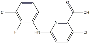3-chloro-6-[(3-chloro-2-fluorophenyl)amino]pyridine-2-carboxylic acid Structure