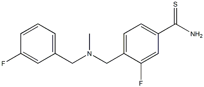 3-fluoro-4-({[(3-fluorophenyl)methyl](methyl)amino}methyl)benzene-1-carbothioamide Structure