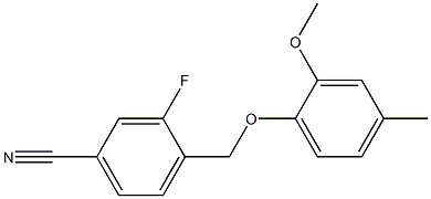 3-fluoro-4-(2-methoxy-4-methylphenoxymethyl)benzonitrile 구조식 이미지