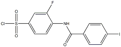 3-fluoro-4-[(4-iodobenzene)amido]benzene-1-sulfonyl chloride 구조식 이미지