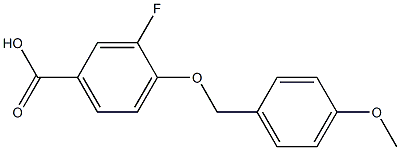 3-fluoro-4-[(4-methoxyphenyl)methoxy]benzoic acid 구조식 이미지