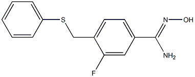 3-fluoro-N'-hydroxy-4-[(phenylsulfanyl)methyl]benzene-1-carboximidamide Structure