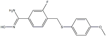 3-fluoro-N'-hydroxy-4-{[(4-methoxyphenyl)sulfanyl]methyl}benzene-1-carboximidamide 구조식 이미지