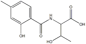 3-hydroxy-2-[(2-hydroxy-4-methylbenzoyl)amino]butanoic acid Structure