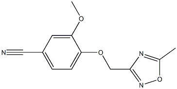 3-methoxy-4-[(5-methyl-1,2,4-oxadiazol-3-yl)methoxy]benzonitrile 구조식 이미지