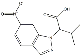 3-methyl-2-(6-nitro-1H-indazol-1-yl)butanoic acid 구조식 이미지
