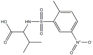 3-methyl-2-[(2-methyl-5-nitrobenzene)sulfonamido]butanoic acid 구조식 이미지