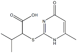 3-methyl-2-[(6-methyl-4-oxo-1,4-dihydropyrimidin-2-yl)sulfanyl]butanoic acid 구조식 이미지