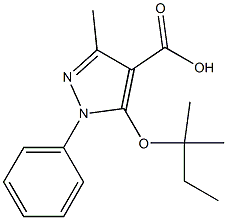 3-methyl-5-[(2-methylbutan-2-yl)oxy]-1-phenyl-1H-pyrazole-4-carboxylic acid 구조식 이미지