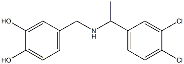 4-({[1-(3,4-dichlorophenyl)ethyl]amino}methyl)benzene-1,2-diol 구조식 이미지