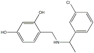 4-({[1-(3-chlorophenyl)ethyl]amino}methyl)benzene-1,3-diol 구조식 이미지