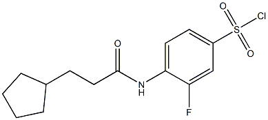 4-(3-cyclopentylpropanamido)-3-fluorobenzene-1-sulfonyl chloride Structure