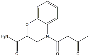 4-(3-oxobutanoyl)-3,4-dihydro-2H-1,4-benzoxazine-2-carboxamide 구조식 이미지