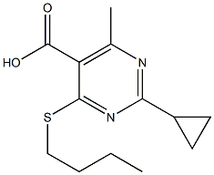 4-(butylthio)-2-cyclopropyl-6-methylpyrimidine-5-carboxylic acid 구조식 이미지