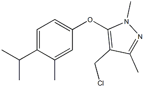 4-(chloromethyl)-1,3-dimethyl-5-[3-methyl-4-(propan-2-yl)phenoxy]-1H-pyrazole Structure