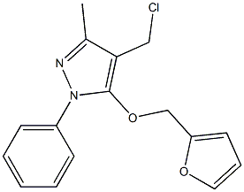 4-(chloromethyl)-5-(furan-2-ylmethoxy)-3-methyl-1-phenyl-1H-pyrazole 구조식 이미지