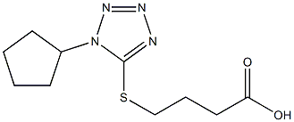 4-[(1-cyclopentyl-1H-1,2,3,4-tetrazol-5-yl)sulfanyl]butanoic acid Structure