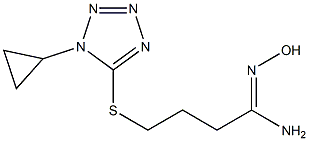 4-[(1-cyclopropyl-1H-1,2,3,4-tetrazol-5-yl)sulfanyl]-N'-hydroxybutanimidamide 구조식 이미지