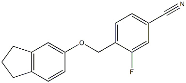 4-[(2,3-dihydro-1H-inden-5-yloxy)methyl]-3-fluorobenzonitrile 구조식 이미지