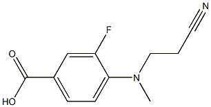 4-[(2-cyanoethyl)(methyl)amino]-3-fluorobenzoic acid 구조식 이미지