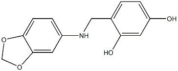 4-[(2H-1,3-benzodioxol-5-ylamino)methyl]benzene-1,3-diol Structure