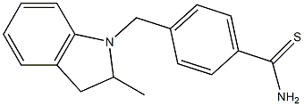 4-[(2-methyl-2,3-dihydro-1H-indol-1-yl)methyl]benzene-1-carbothioamide Structure