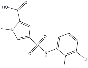 4-[(3-chloro-2-methylphenyl)sulfamoyl]-1-methyl-1H-pyrrole-2-carboxylic acid 구조식 이미지