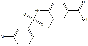 4-[(3-chlorobenzene)sulfonamido]-3-methylbenzoic acid 구조식 이미지