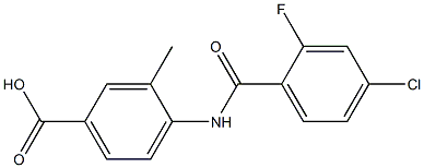 4-[(4-chloro-2-fluorobenzene)amido]-3-methylbenzoic acid 구조식 이미지