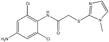 N-(4-amino-2,6-dichlorophenyl)-2-[(1-methyl-1H-imidazol-2-yl)sulfanyl]acetamide 구조식 이미지