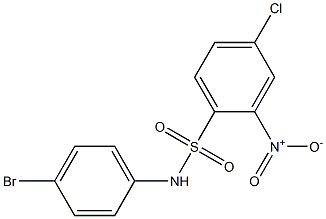 N-(4-bromophenyl)-4-chloro-2-nitrobenzene-1-sulfonamide 구조식 이미지